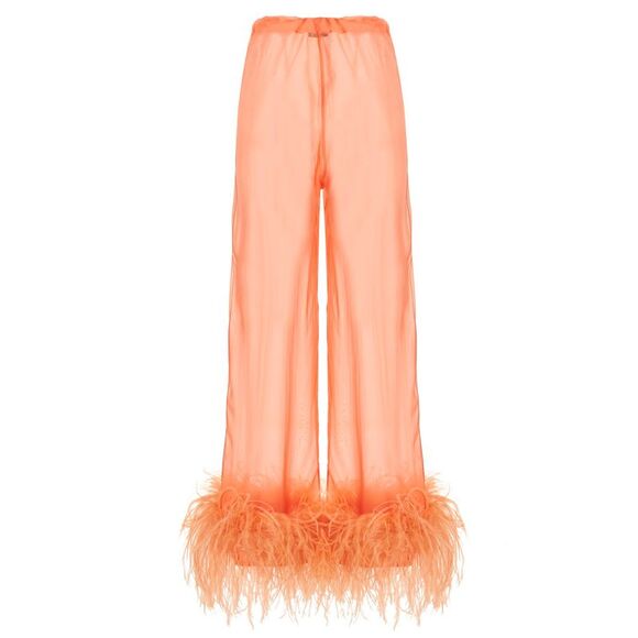 Osèree Women Feather Silk Pants